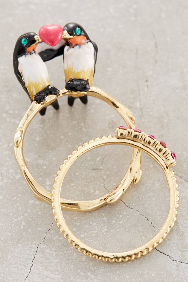 Lovebird Ring Set by Les Nereides from Anthropologie.