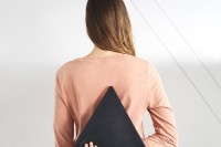 Win! M.Hulot Leather Bag Giveaway - NOW CLOSED M.Hulot Bronica triangle clutch bag in navy via we-are-scout.com.