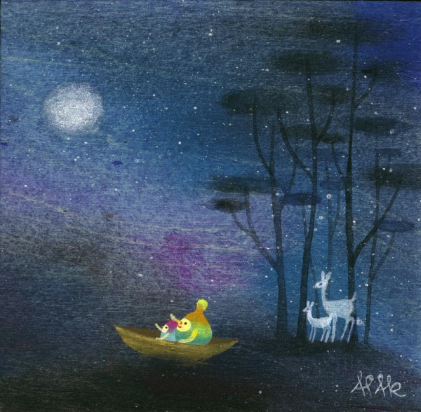 Moon Gazing by APAK. Artwork available to purchase from Outre.
