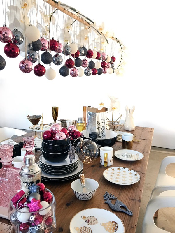 Gold, pink and orchids combine for a stunning Christmas table setting at Target Australia 2015. Photo Lisa Tilse for We Are Scout.