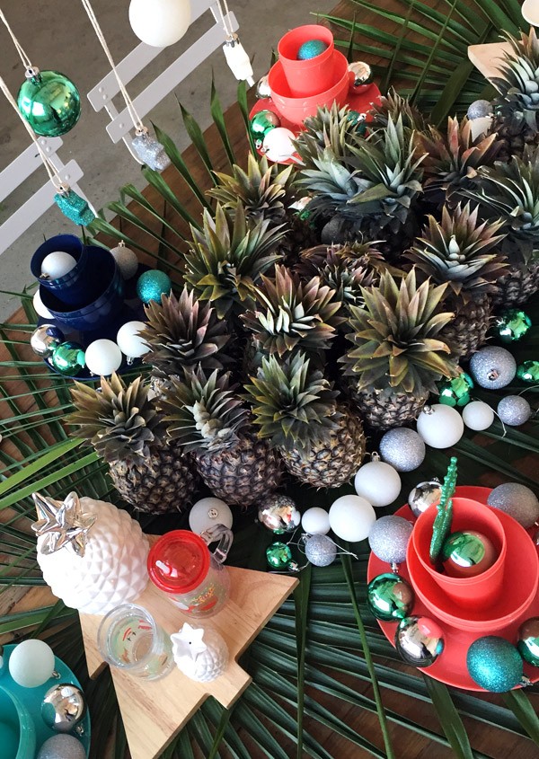Tropical Christmas themed table setting at Target Australia 2015 Christmas preview.Photo Lisa Tilse for We Are Scout.
