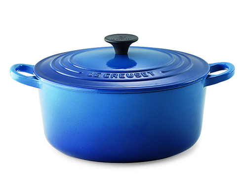 Le Creuset > When Chuck Williams first discovered Le Creuset in France, it came in only one colour - a reddish orange called "flame." He bought it directly from the factory and introduced it to the United States.