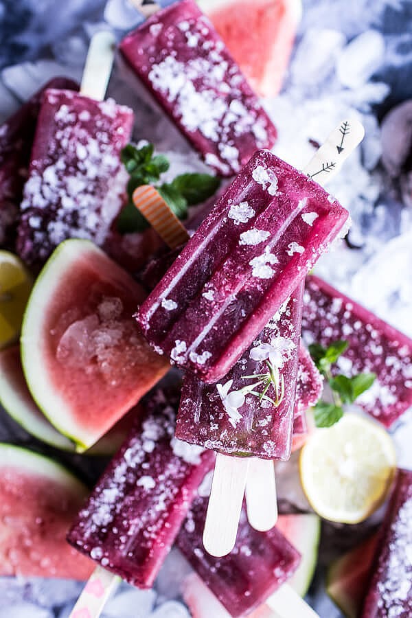 Make hibiscus minty watermelon popsicles, by Half Baked Harvest/Pop Sugar.