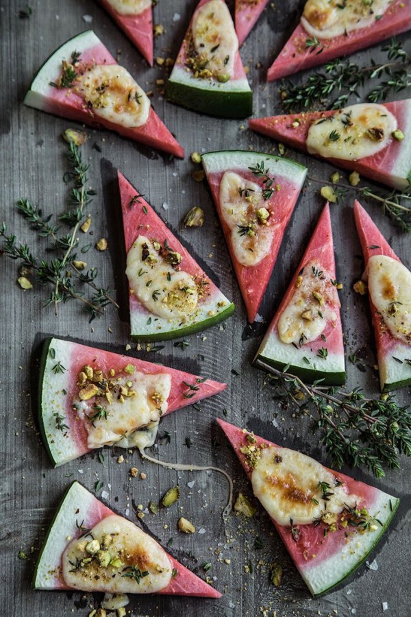 Watermelon grilled cheese with nut crumble by Cook Republic for Elle Australia.