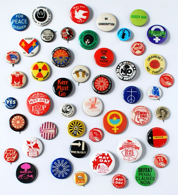 Vintage badge collection, via We Are Scout. Photo: Lisa Tilse for We Are Scout