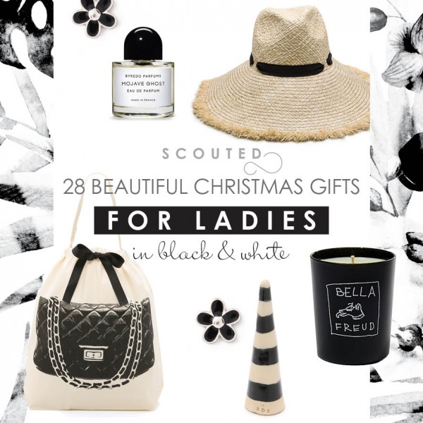 2015 Christmas Gift Guide: 30 Beautiful Christmas Presents for Ladies - in black and white. 