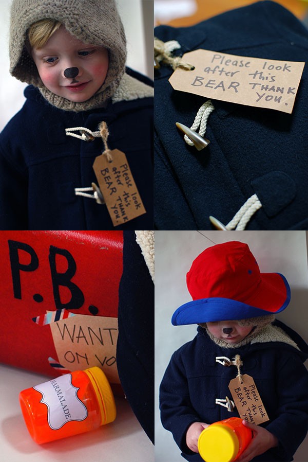 Adorable little Paddington Bear - a great last-minute costume for Halloween or Book Week. No sewing! Photo: Lisa Tilse for We Are Scout