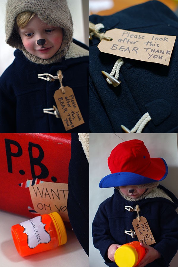 Adorable little Paddington Bear - a great last-minute costume for Halloween or Book Week. No sewing! Photo: Lisa Tilse for We Are Scout