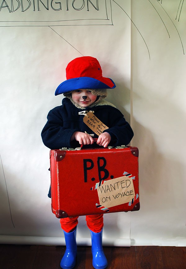 Adorable little Paddington Bear - a great last-minute costume for Halloween or Book Week. No sewing! Photo: Lisa Tilse for We Are Scout