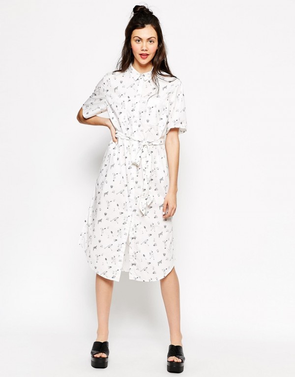 Monki Shirt Dress In Conversational Print $80.68 from ASOS.