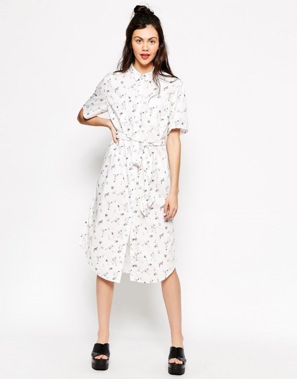 Monki Shirt Dress In Conversational Print .68 from ASOS.