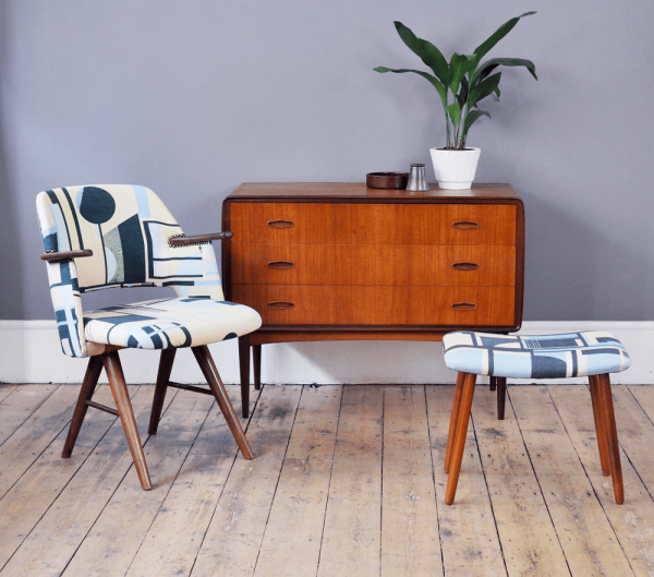 Daniel Clarke's new collection of mid-century-modern-nspired prints, paintings and textiles at Forest London.