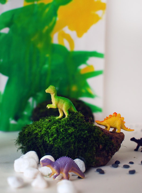 Get creative with your kids: make a fun dinosaur habitat - that looks good in your home, too. Photo: Lisa Tilse for We Are Scout