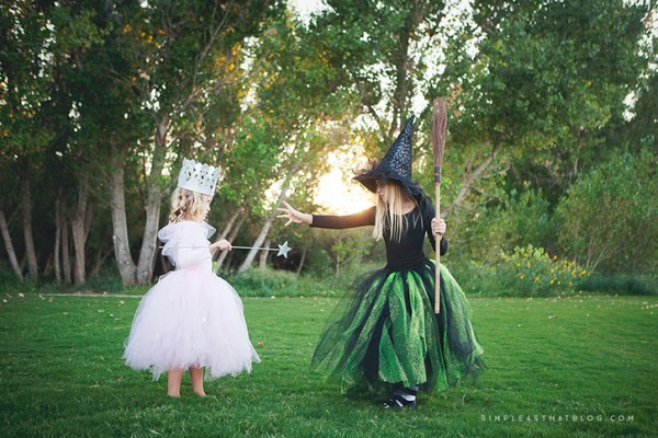 DIY Glinda the Good Witch and the Wicked Witch of the West costumes by Simple As That. 