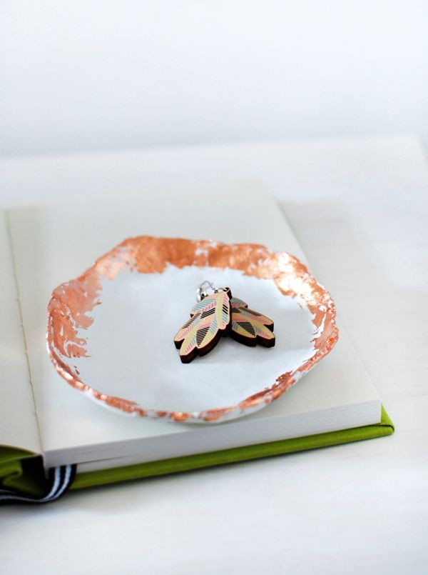 How to make a copper-trim jewellery dish by We Are Scout.