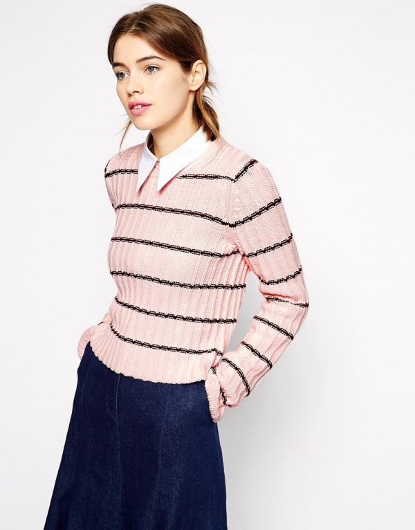 Antipodium High Tide Knitted Jumper in Window Check, now 1.28 (from 2.14) at ASOS.