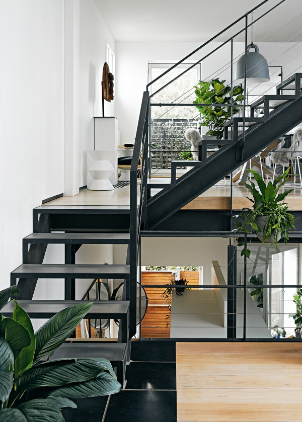 Staircase at home of Craig Miller-Randle (who runs MRD Home). Styling by Deb McLean and photography by Colin Doswell for Inside Out magazine September 2015.