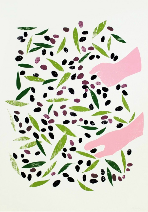 An Olive Harvest Print by Croatian artist, Ana Zaja Petrak