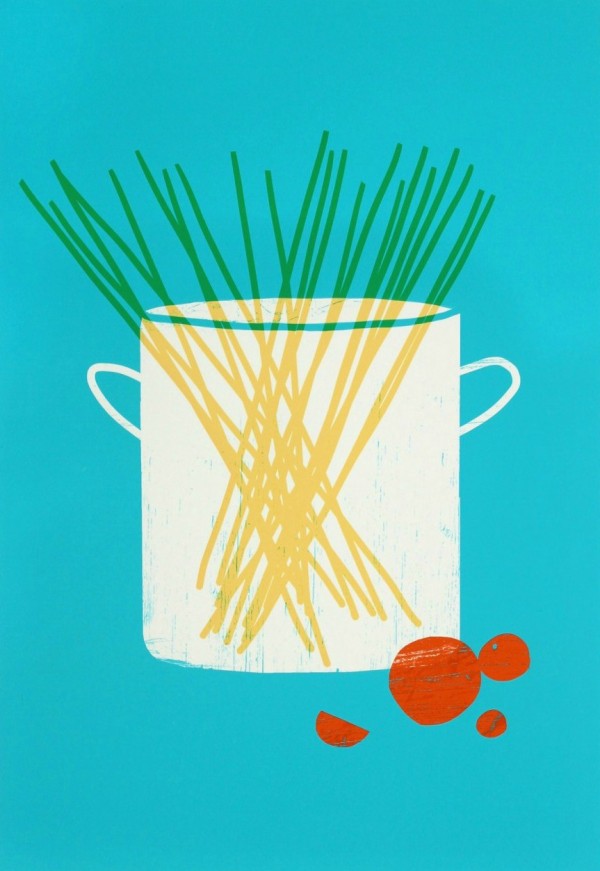 A Spaghetti Pasta Print by Croatian artist, Ana Zaja Petrak.