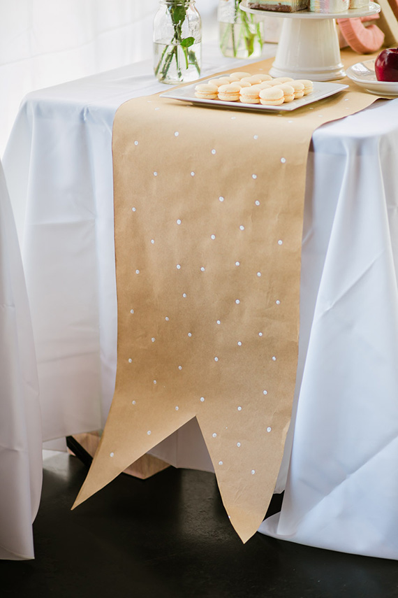 Simple kraft paper table runner via 100 Layer Cake-let.