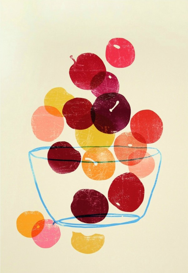 A Peach & Plum Print by Croatian artist, Ana Zaja Petrak.