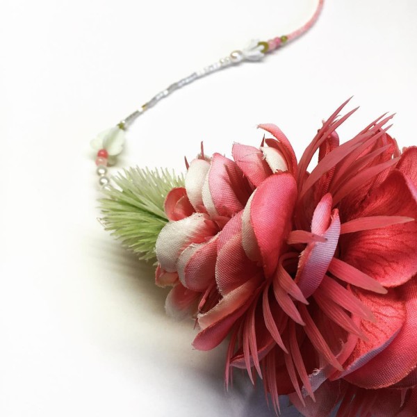 Deconstructed peony neckpiece by Melinda Young #artificialflowers