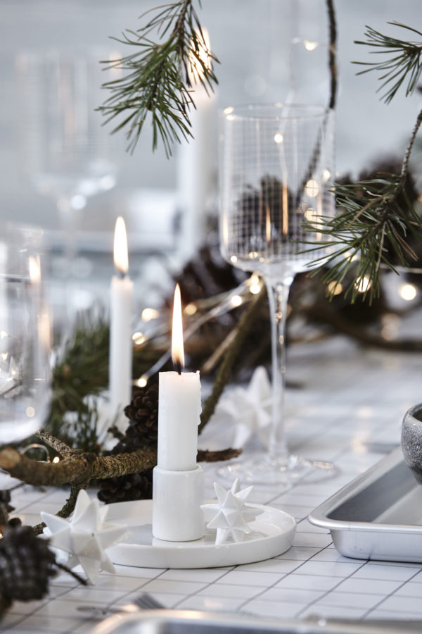 A Nordic-style monochrome Christmas table setting by House Doctor.