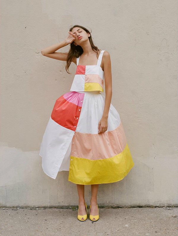 Beautiful: Mara Hoffman patchwork cami and skirt for spring 2017.