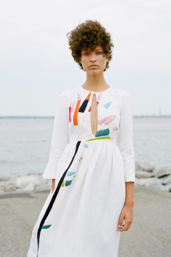 Mara Hoffman embroidered linen dress, SS17.