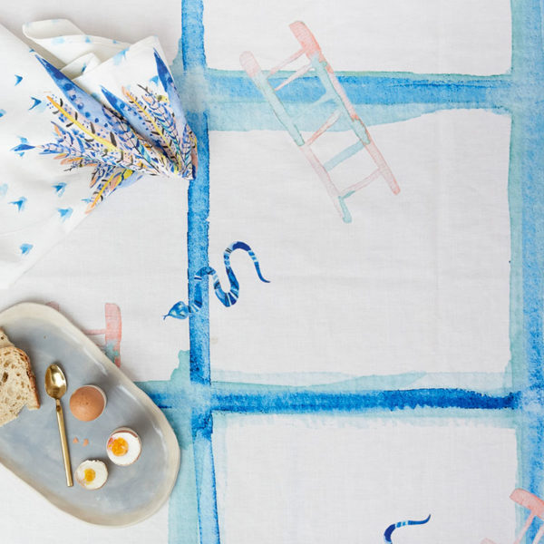 Charlie and Fenton tablecloth.